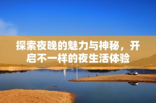 探索夜晚的魅力与神秘，开启不一样的夜生活体验