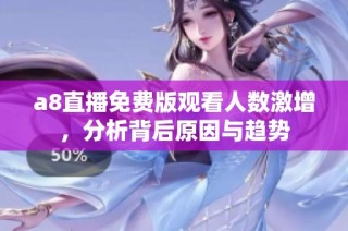 a8直播免费版观看人数激增，分析背后原因与趋势