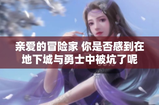 亲爱的冒险家 你是否感到在地下城与勇士中被坑了呢